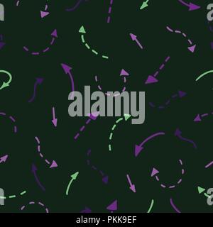 Lovely seamless pattern with hand-drawn arrows. Perfectly is suitable for fabrics, notebooks and children's things. Stock Vector