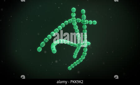 3D illustration of a Streptococcus Pyogenes Bacteria Stock Photo