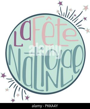 Unique illustration with a hand-drawn lettering for the Bastille Day. June 14. Stock Vector