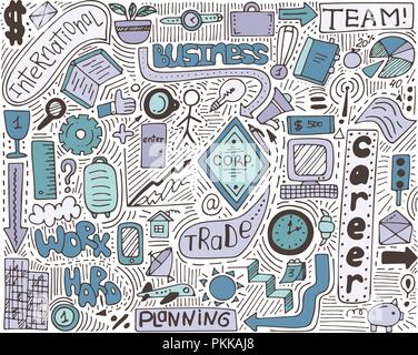Modern color doodle poster for business. It is great for notebook, typographic poster or wall design. Stock Vector