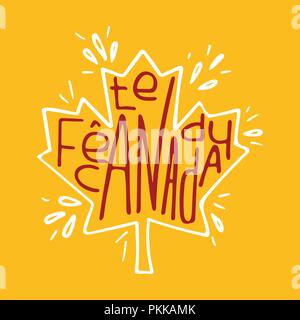 Unique illustration with a hand-drawn lettering on the Canada Day. Stock Vector