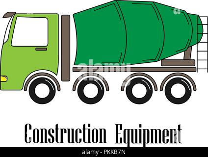 Vector illustration of the concrete mixer on a white background. Stock Vector