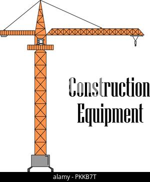 Vector illustration of the tower crane on a white background. Stock Vector