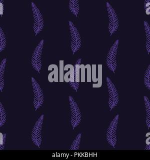 Gentle flower seamless pattern with violet fern. Stock Vector