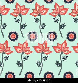 Fantasy hand-drawn seamless pattern. An illustration for fabrics, notebooks, cases for computers and phones. Stock Vector