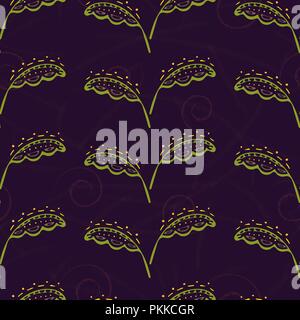 Fantasy hand-drawn floral seamless pattern. An illustration for fabrics, notebooks, cases for computers and phones. Stock Vector