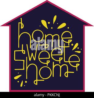 Hand-drawn vector lettering. Home sweet home. Stock Vector