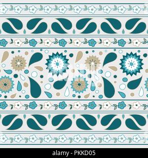 Seamless pattern with abstract flowers in Asian style. Stock Vector