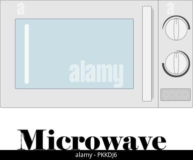 Color vector illustration of the microwave. Stock Vector