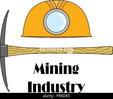 Color illustration for the mining industry on a white background. Stock Vector