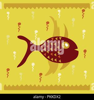 Lovely illustration of a goldfish. It is intended for cards, calendars, prints on clothes and notebooks. Stock Vector