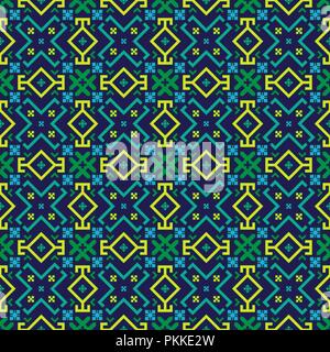Bright geometrical seamless pattern in the Bulgarian style. Stock Vector