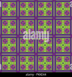 Colorful geometrical seamless pattern in the Bulgarian style with squares. Stock Vector