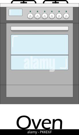 Color vector illustration of the oven. Stock Vector