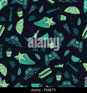 Cute seamless pattern with hand-drawn men illustrations. Stock Vector
