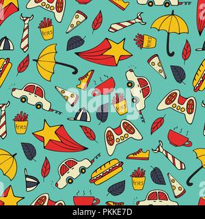 Cute seamless pattern with hand-drawn men illustrations. Stock Vector