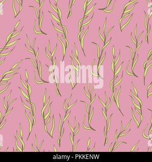 Gentle flower seamless pattern with marsh grass. Stock Vector