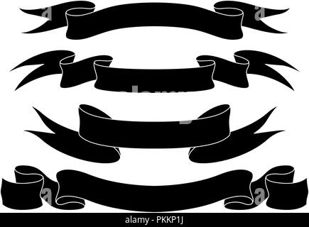 Valentines ribbon banner Black and White Stock Photos & Images - Alamy