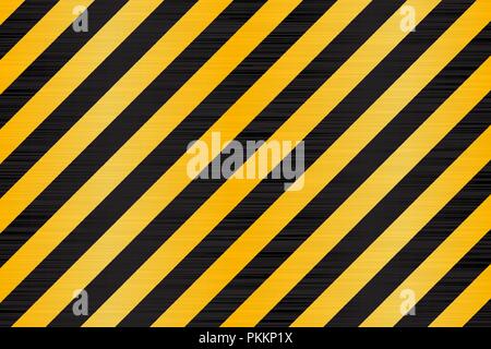Under construction background. Black yellow diagonal stripes Stock Vector