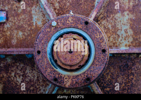 Close-up of an ancient gears mechanism Stock Photo