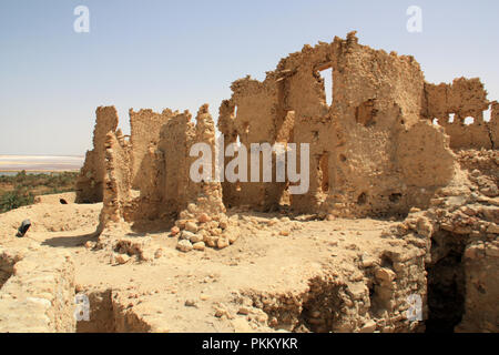 Temple of the Oracle of Ammon to Gebel el-Dakrour in Siwa, Egypt Stock Photo