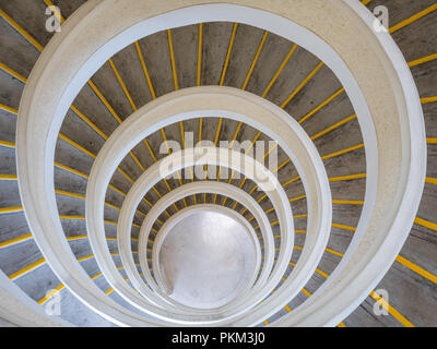 Spiral Staircase in the Seven story pagoda at the Chinese and Japanese Garden in Singapore Stock Photo