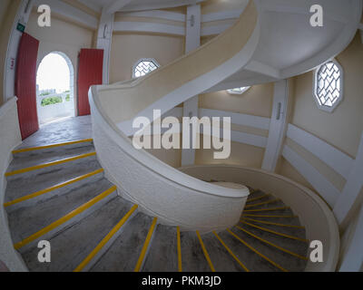 Spiral Staircase in the Seven story pagoda at the Chinese and Japanese Garden in Singapore Stock Photo