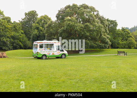 Stalbas, United Kingdom - 27 July 2017: Ice Cream Van In An English 