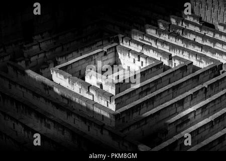 Labyrinth made of stone: conceptual for question, freedom and journey Stock Photo