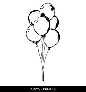 Vector illustration of colorful balloons on strings Stock Vector Image &  Art - Alamy