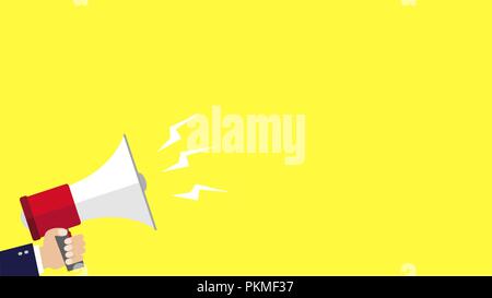 Human Hand Holding Megaphone With Blank Space for Your Text Stock Vector