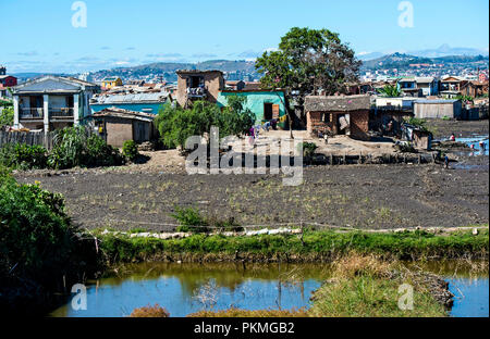 Suburban settlements of Antananarivo, Madagascar Stock Photo