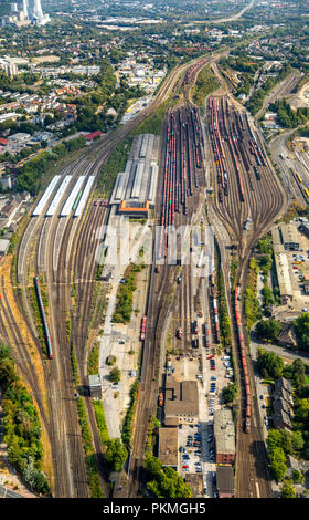 Aerial view, Development project former general cargo station, main station Wanne-Eickel, track systems, tub Eickel, Herne Stock Photo