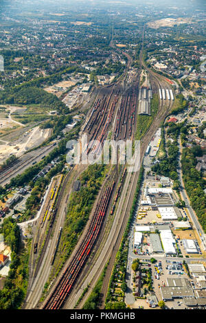 Aerial view, Development project former general cargo station, main station Wanne-Eickel, track systems, tub Eickel, Herne Stock Photo