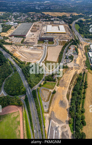 Aerial view, MARK 51 ° 7, formerly OPEL Plant I, DHL megapackage center at the former Opel plant, former administration of the