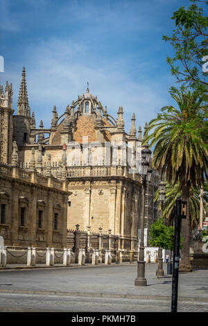 A view of the dome of the Gothic cathedral in Seville, Spain, Europe Stock Photo