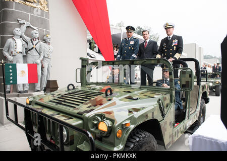 Mexico City, Mexico. 13th Sep, 2018. Mexican President, Enrique PeÐ¦a Nieto, arrives before hosting a Military Parade at the Heroic Collegio Militar (Military Academy) in Mexico City, Mexico, Sept. 13, 2018. Credit: Us Joint Staff/Russian Look/ZUMA Wire/Alamy Live News Stock Photo