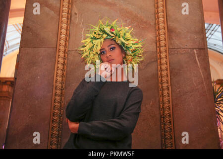 London UK 14 September 2018 The South Pacific designers and models parade trough the halls of Australia House in London ,to highlight the colous and fashion of the south pacific islands@Paul Quezada-Neiman/Alamy Live News