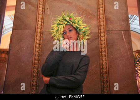 London UK 14 September 2018 The South Pacific designers and models parade trough the halls of Australia House in London ,to highlight the colous and fashion of the south pacific islands@Paul Quezada-Neiman/Alamy Live News Stock Photo