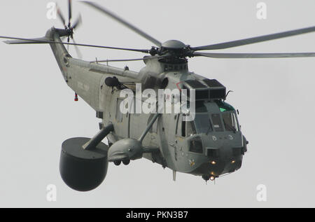 FILE IMAGE The Royal Navy Sea King ASaC MK 7 are to make a final flypast over the South West of England on the 18th September 2018 to Mark the end of forty nine years of service with the Fleet Air Arm 849 NAS have flown the Air Bourne Early Warning version of the Sea King since 1982 Here the picture shows in aircraft from HMS INvincible in 2003 Stock Photo