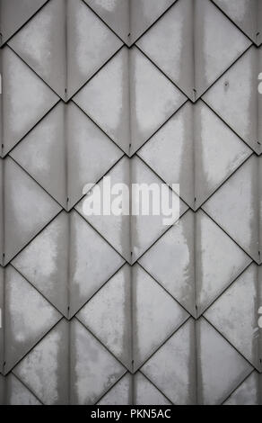 Metalic wall with forms in structure, construction and architecture Stock Photo