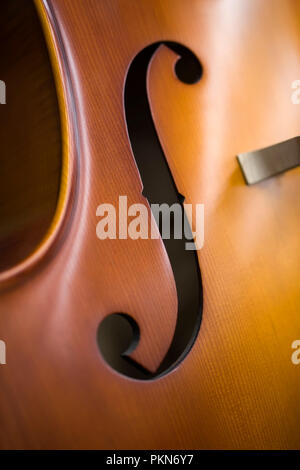 Closeup detail view at the upright bass Stock Photo