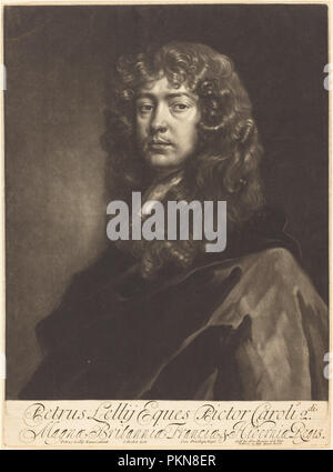 Sir Peter Lely. Dated: 1680s. Dimensions: plate: 33.8 x 24.8 cm (13 5/16 x 9 3/4 in.)  sheet: 34 x 25.2 cm (13 3/8 x 9 15/16 in.). Medium: mezzotint on laid paper. Museum: National Gallery of Art, Washington DC. Author: Isaak Beckett after Sir Peter Lely. Stock Photo