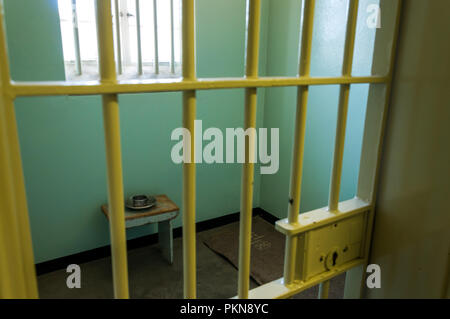 The cell of Nelson Mandela on Robben Island (Robbeneiland), South Africa Stock Photo
