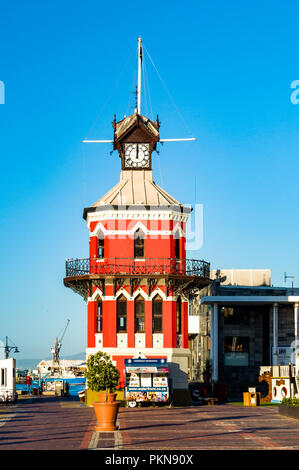 An old red port building in Cape Town, South Africa Stock Photo