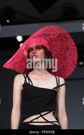 Models on the catwalk during the Marta Jakubowski London Fashion Week September 2018 show at BFC space, London. PRESS ASSOCIATION. Picture date: Friday September 14, 2018. Photo credit should read: Isabel Infantes/PA Wire Stock Photo