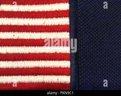 Red and white stripes and blue on right side. Stock Photo