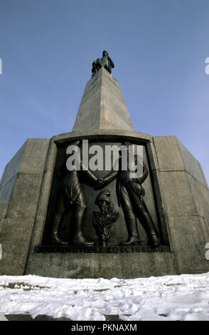 Monument to Polish 18th century Polish patriot hero General Tadeusz Kosciuszko on Plac Wolnosci ' Freedom Square ' at the north end of Piotrkowska str Stock Photo