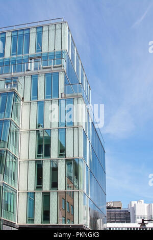 STOCKHOLM, SWEDEN - SEPTEMBER 13, 2018: Modern office glass architecture in central Stockholm on September 13, 2018 in Stockholm, Sweden. Stock Photo