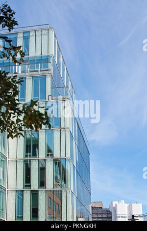 STOCKHOLM, SWEDEN - SEPTEMBER 13, 2018: Modern office glass architecture in central Stockholm on September 13, 2018 in Stockholm, Sweden. Stock Photo